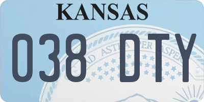 KS license plate 038DTY