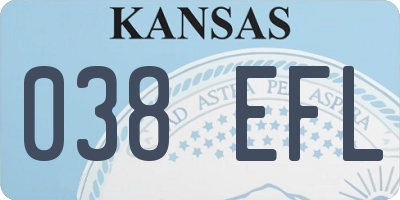 KS license plate 038EFL