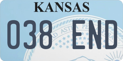 KS license plate 038END