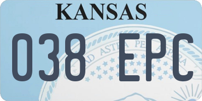 KS license plate 038EPC