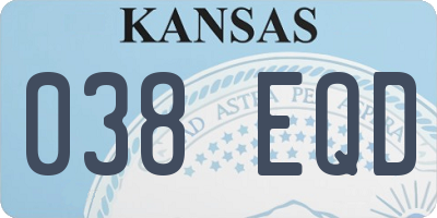 KS license plate 038EQD