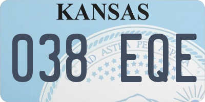KS license plate 038EQE