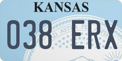 KS license plate 038ERX