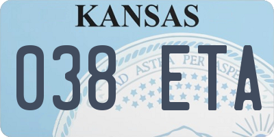 KS license plate 038ETA