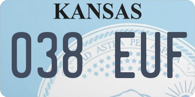 KS license plate 038EUF