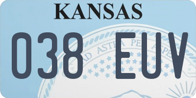 KS license plate 038EUV