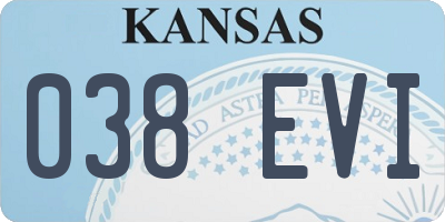 KS license plate 038EVI