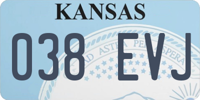 KS license plate 038EVJ