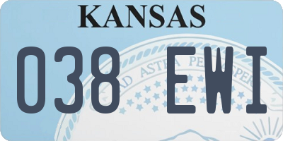 KS license plate 038EWI