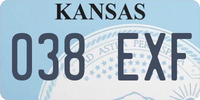 KS license plate 038EXF