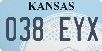 KS license plate 038EYX