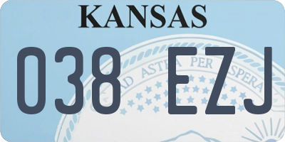 KS license plate 038EZJ