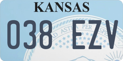 KS license plate 038EZV