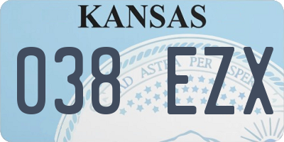 KS license plate 038EZX