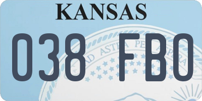 KS license plate 038FBO