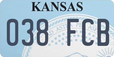 KS license plate 038FCB