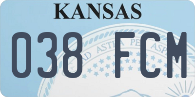KS license plate 038FCM