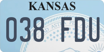 KS license plate 038FDU