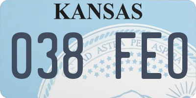 KS license plate 038FEO