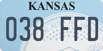 KS license plate 038FFD