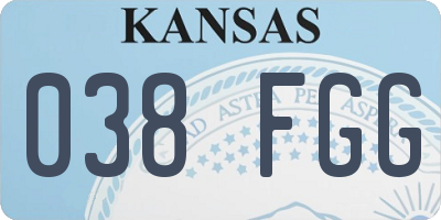 KS license plate 038FGG