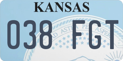 KS license plate 038FGT