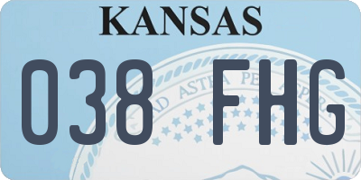 KS license plate 038FHG