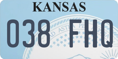 KS license plate 038FHQ