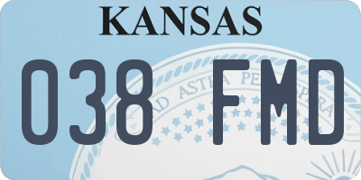 KS license plate 038FMD