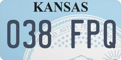 KS license plate 038FPQ