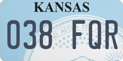 KS license plate 038FQR