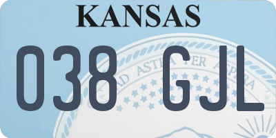 KS license plate 038GJL