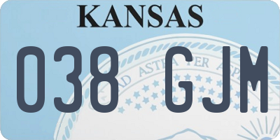 KS license plate 038GJM