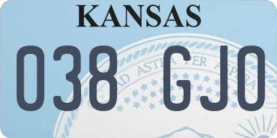 KS license plate 038GJO