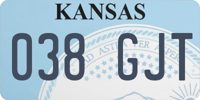 KS license plate 038GJT