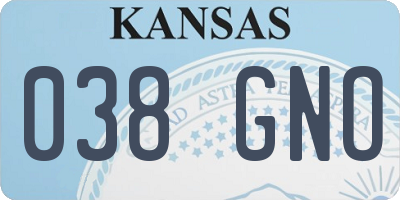 KS license plate 038GNO