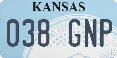 KS license plate 038GNP