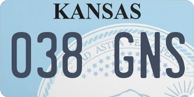 KS license plate 038GNS