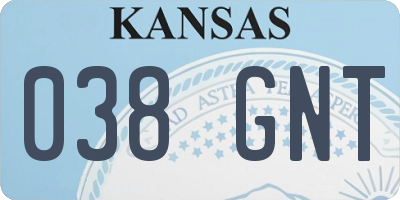 KS license plate 038GNT