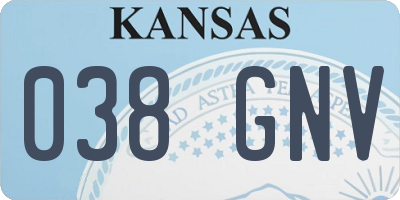 KS license plate 038GNV