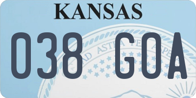 KS license plate 038GOA