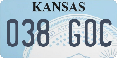 KS license plate 038GOC