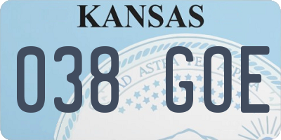 KS license plate 038GOE