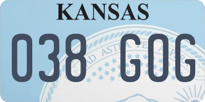 KS license plate 038GOG