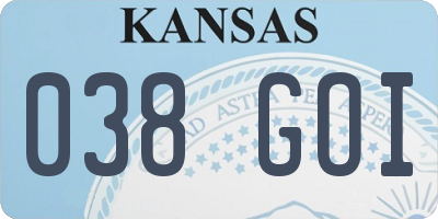 KS license plate 038GOI