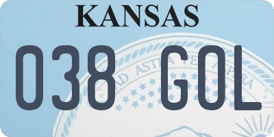 KS license plate 038GOL