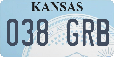KS license plate 038GRB