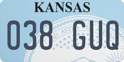 KS license plate 038GUQ