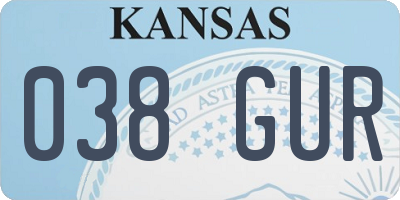 KS license plate 038GUR