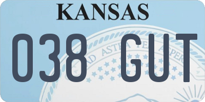 KS license plate 038GUT